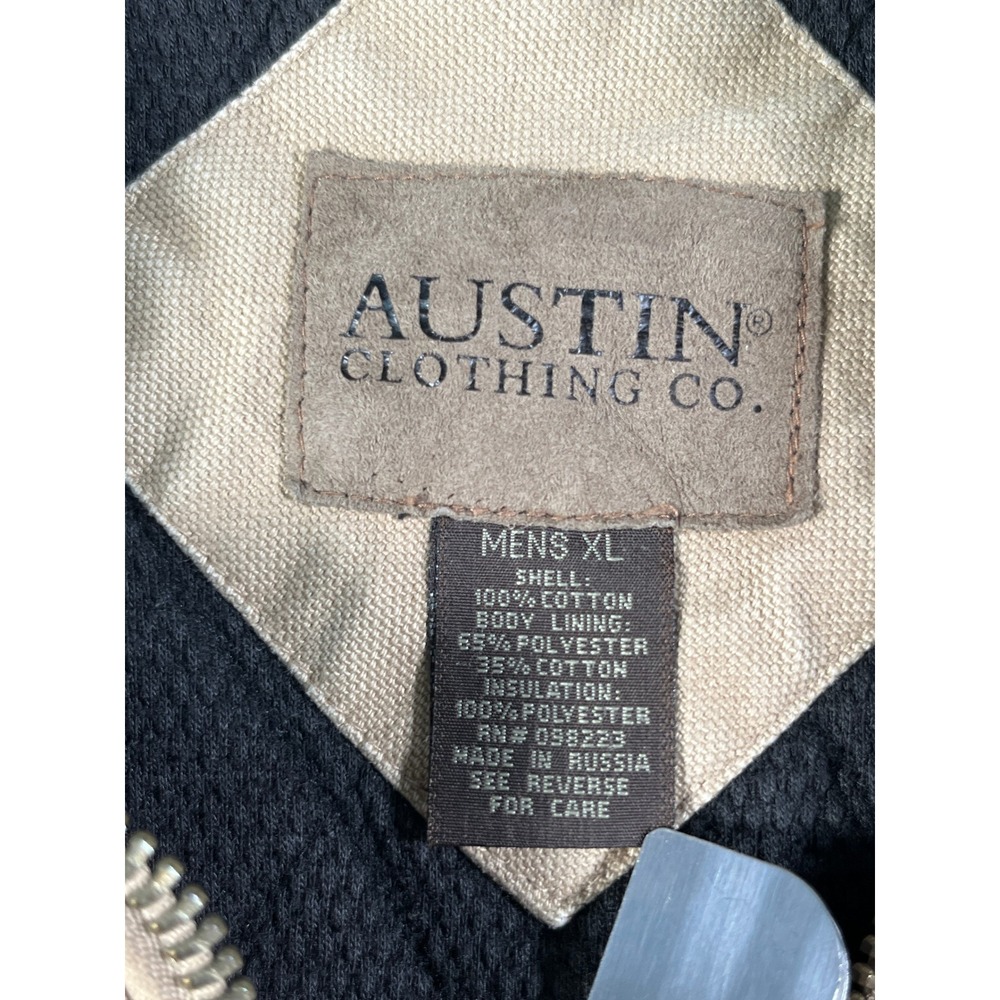 Austin Clothing Co. Work Vest Men XL Tan Fair Quilted Lining Canvas Utility - Picture 10 of 13